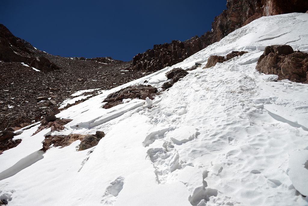 32 Climbing A Snow Field At Beginning Of La Canaleta On The Way To Aconcagua Summit